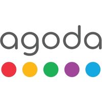 カラフルなドットがあるアゴダのロゴ。