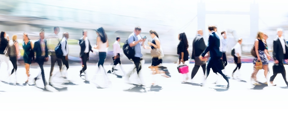 People walking outdoors in a city
