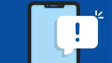 感嘆符付きのスマートフォン通知。
