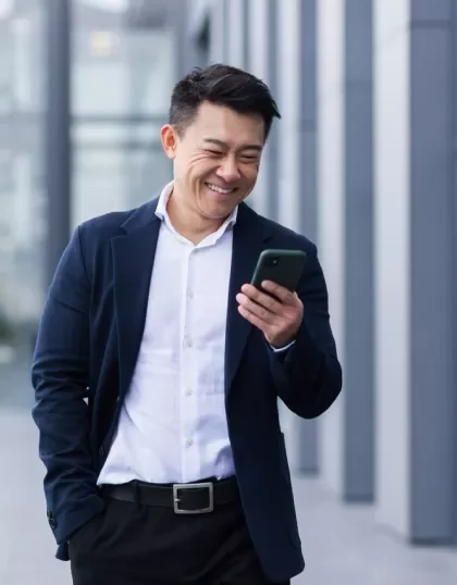 man smiling at the camera